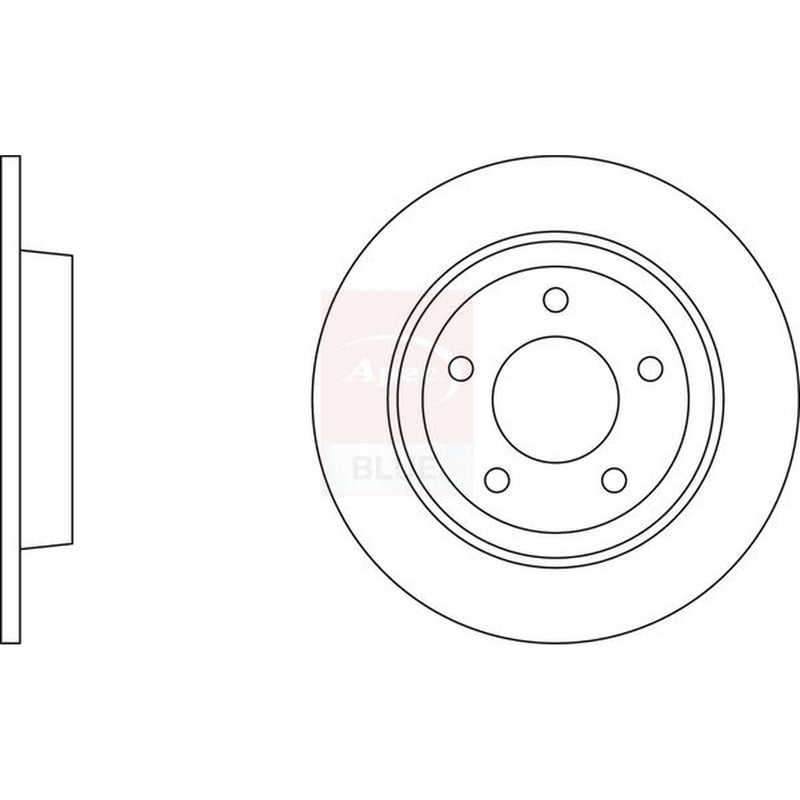 Apec 2 x Solid Rear Brake Discs SDK6373