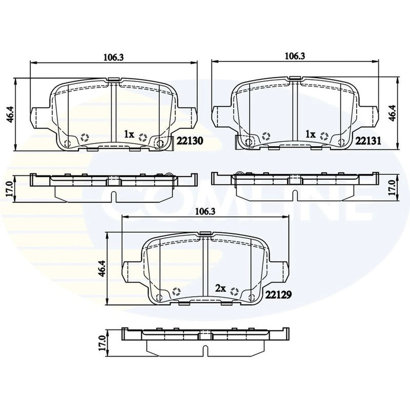 Comline 4 x Rear Brake Pad Set CBP32307