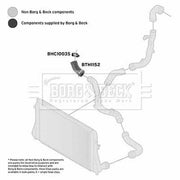 Borg & Beck Intercooler Turbo Charge Air Hose Front BTH1152