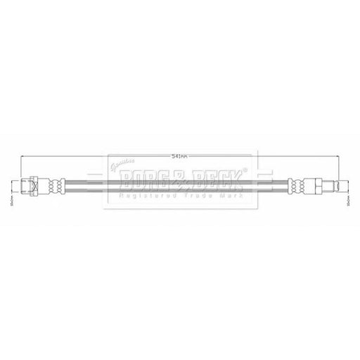 Borg & Beck Brake Hydraulic Hose Line Rear Left BBH8461