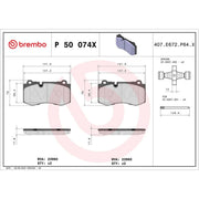 Brembo 4 x Front Brake Pad Set P50074X