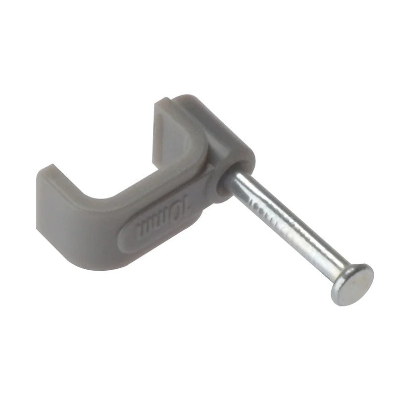 ForgeFix Cable Clip Flat Grey Box 100 1-6mm