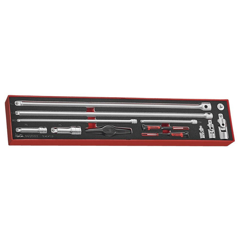 Teng Tools Extension Bars Set FOAMX4 13 Pieces 1/4" 3/8" 1/2"
