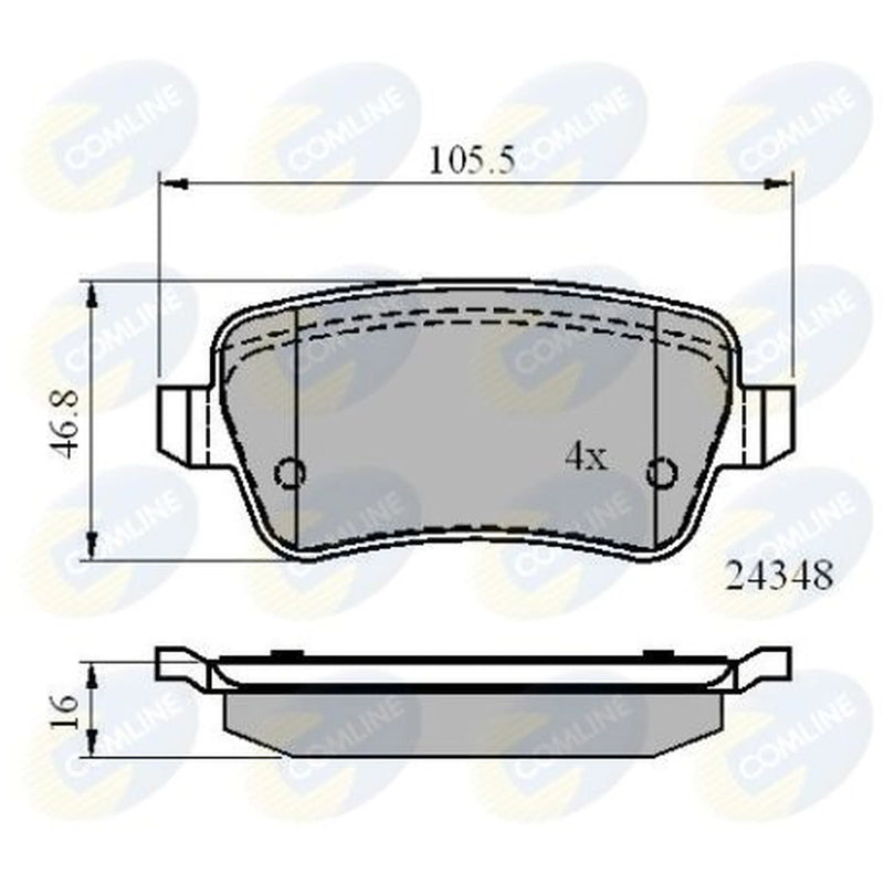 Comline 4 x Rear Brake Pad Set CBP01630