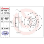 Brembo 2 x Solid Rear Brake Discs 08.6838.11