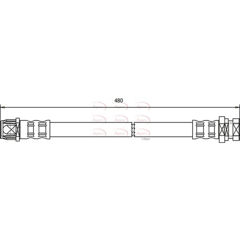 Apec Brake Hydraulic Hose Line Rear Left HOS3619