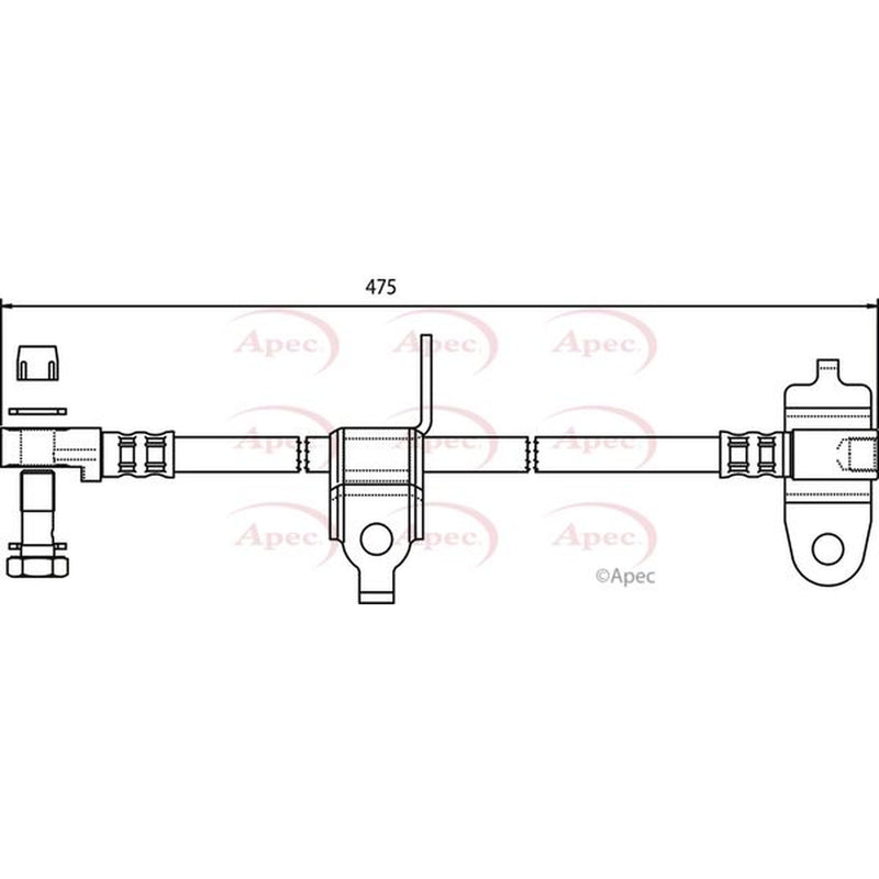 Apec Brake Hydraulic Hose Line Front Left HOS3557