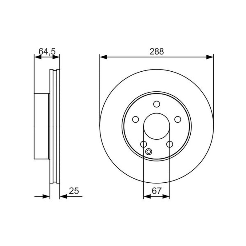 Bosch 2 x Vented Brake Discs 0 986 479 S83