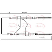 Apec Handbrake Cable Left Rear CAB1172