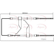 Apec Handbrake Cable Left Rear CAB1172