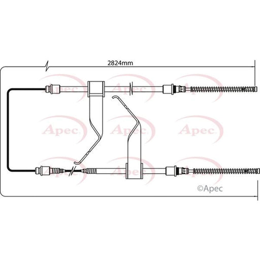 Apec Handbrake Cable Left Rear CAB1172