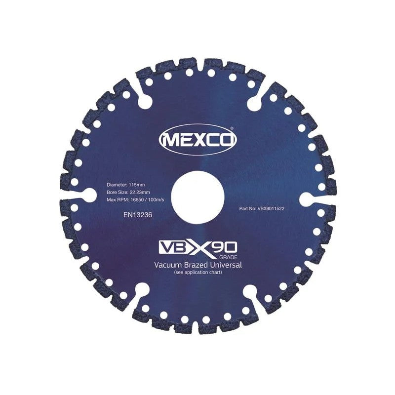 MEXCO VBX90 Grade Universal Diamond Blade 115 x 22mm - VBX9011522