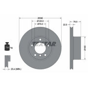 Textar 2 x Internally Vented Front Brake Discs 92075005