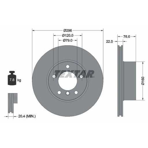 Textar 2 x Internally Vented Front Brake Discs 92075005