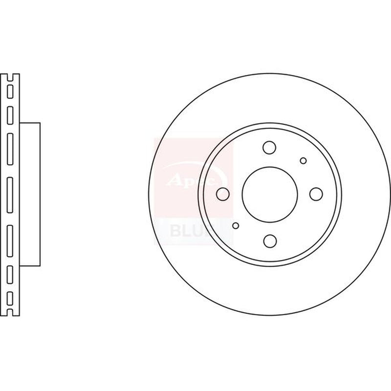 Apec 2 x Vented Front Brake Discs SDK6153