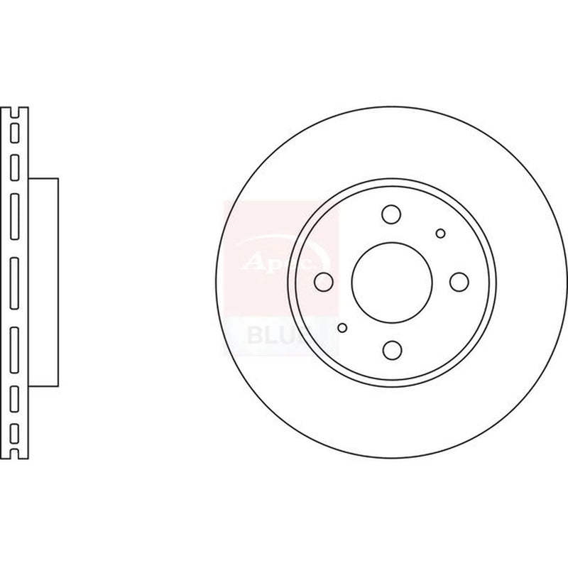 Apec 2 x Vented Front Brake Discs SDK6153