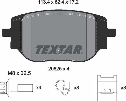 TEXTAR 2062501 Brake Pad Set Rear Fits Citroen Fiat Opel Peugeot Toyota TEXTAR - Town Parts