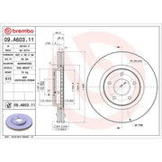 Brembo 2 x Internally Vented Front Brake Discs 09.A603.11