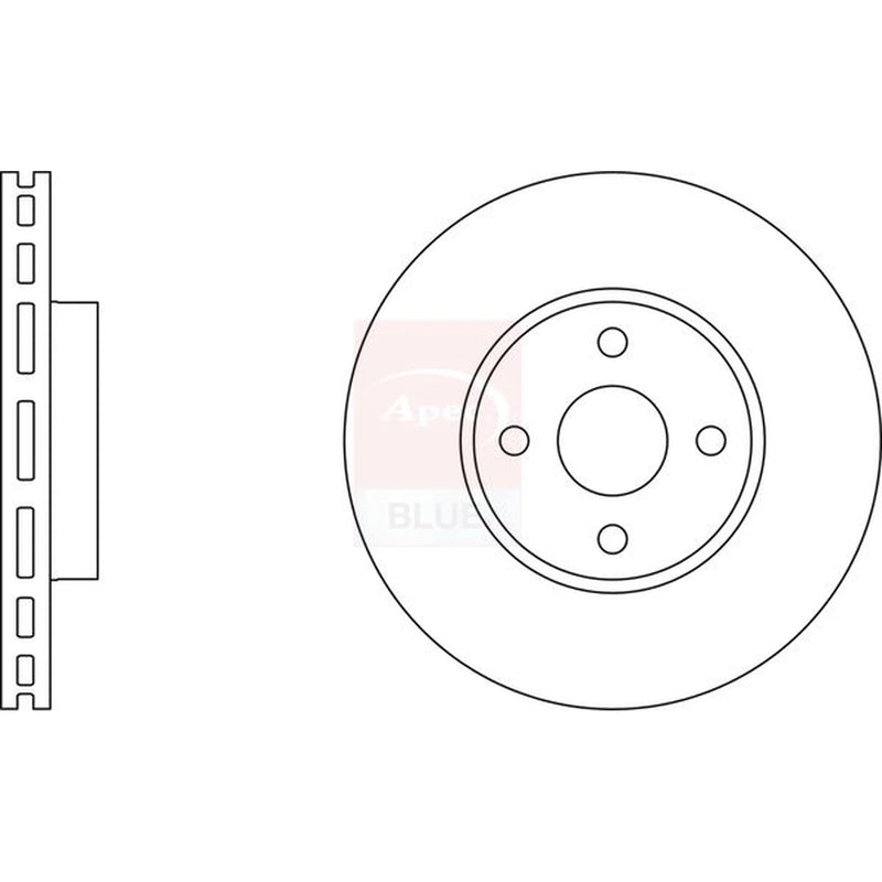 Apec 2 x Vented Front Brake Discs SDK6371