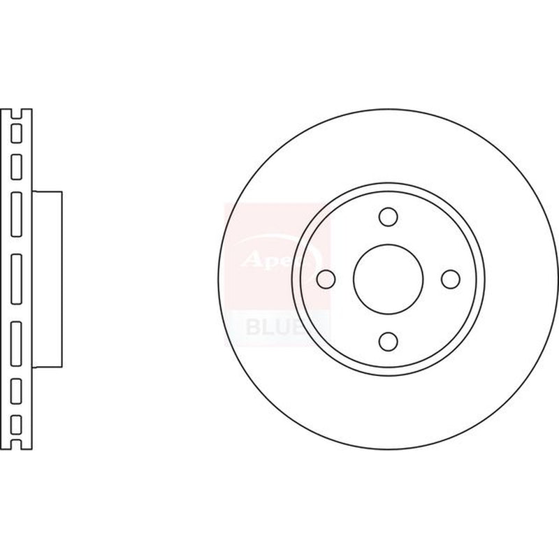 Apec 2 x Vented Front Brake Discs SDK6371
