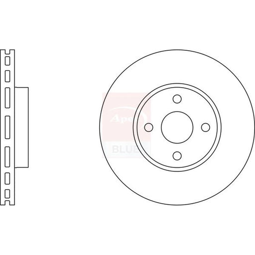Apec 2 x Vented Front Brake Discs SDK6371