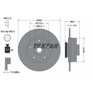 Textar 2 x Solid Rear Brake Discs 92291003