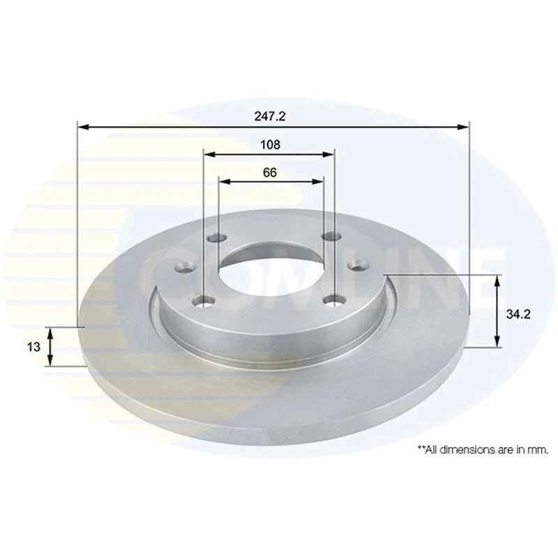 Comline 2 x Solid Front Brake Discs ADC1508