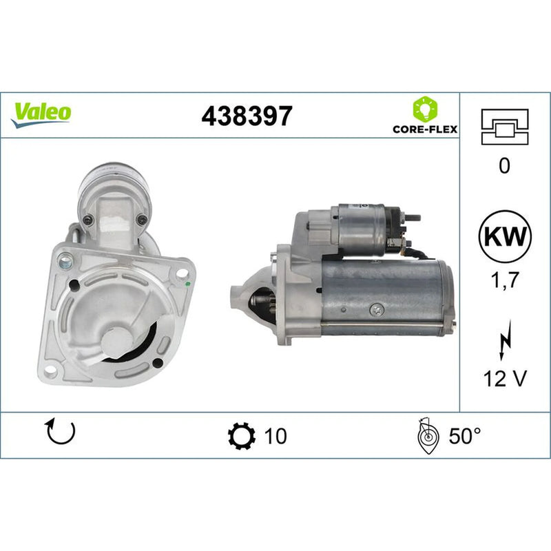 Valeo Starter Motor 12V 1.7kW 10 Teeth 438397