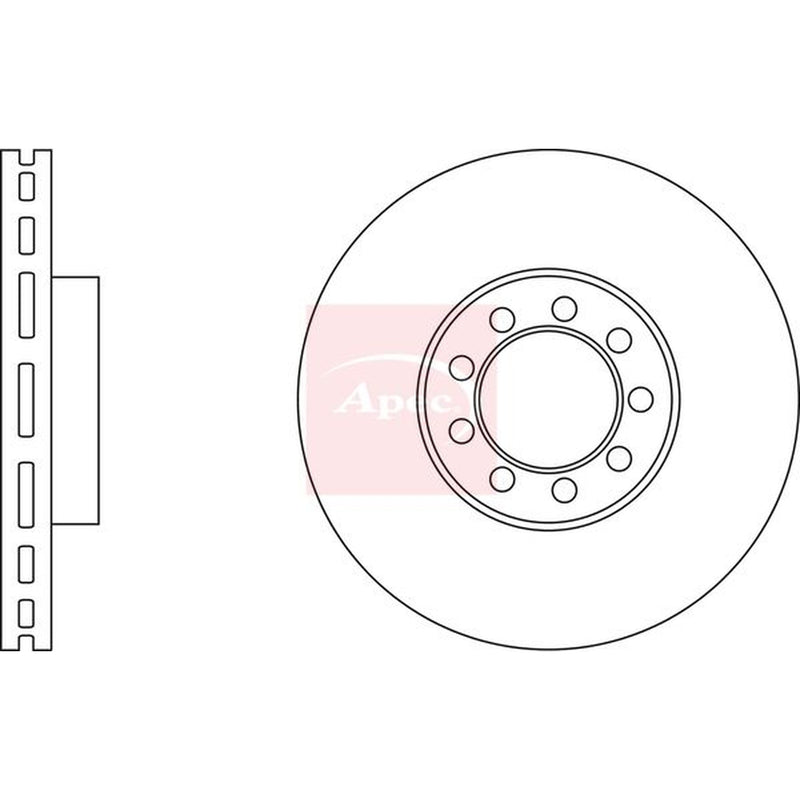Apec 2 x Vented Front Brake Discs DSK2842