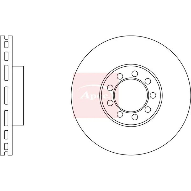 Apec 2 x Vented Front Brake Discs DSK2842