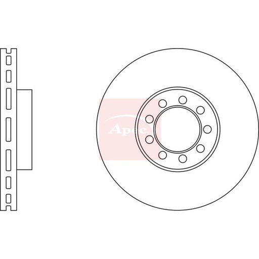Apec 2 x Vented Front Brake Discs DSK2842
