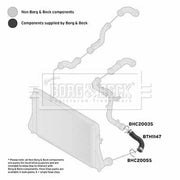 Borg & Beck Intercooler Turbo Charge Air Hose Front BTH1147