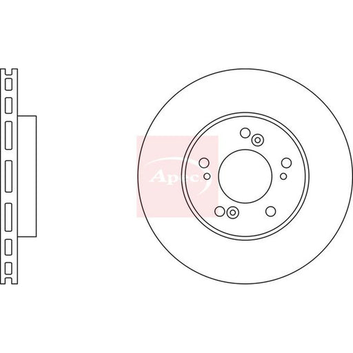 Apec 2 x Vented Front Brake Discs DSK2204