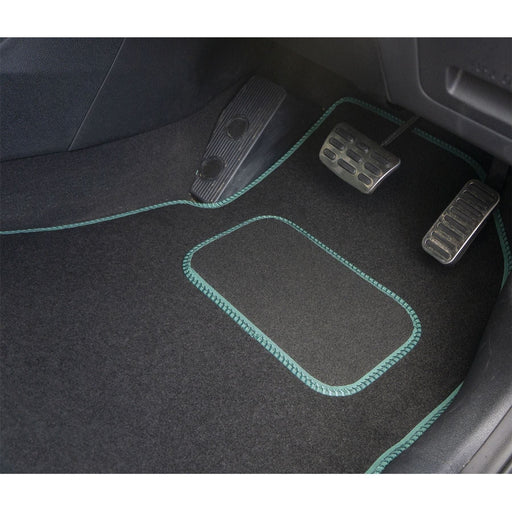 Tailored fit Carpet Floor Mat for Mini Countryman F60 2017+ 4 piece with Green trim UKB4C  - Town Parts