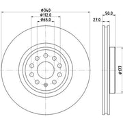 DON 2 x Internally Vented Front Brake Discs PCD22391