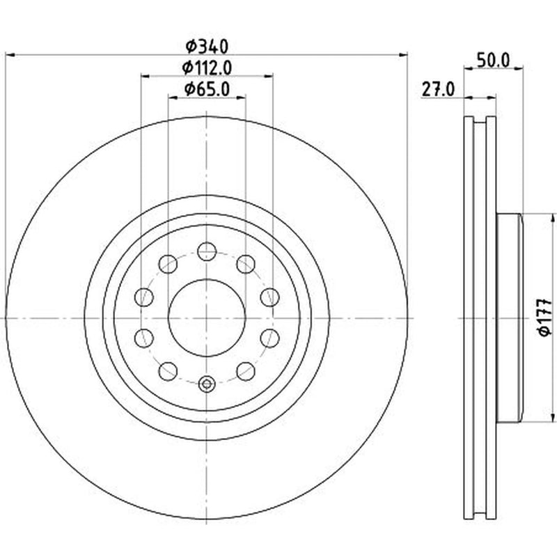 DON 2 x Internally Vented Front Brake Discs PCD22391