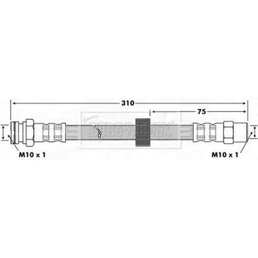 Borg & Beck Brake Hydraulic Hose Line Front Left BBH7188