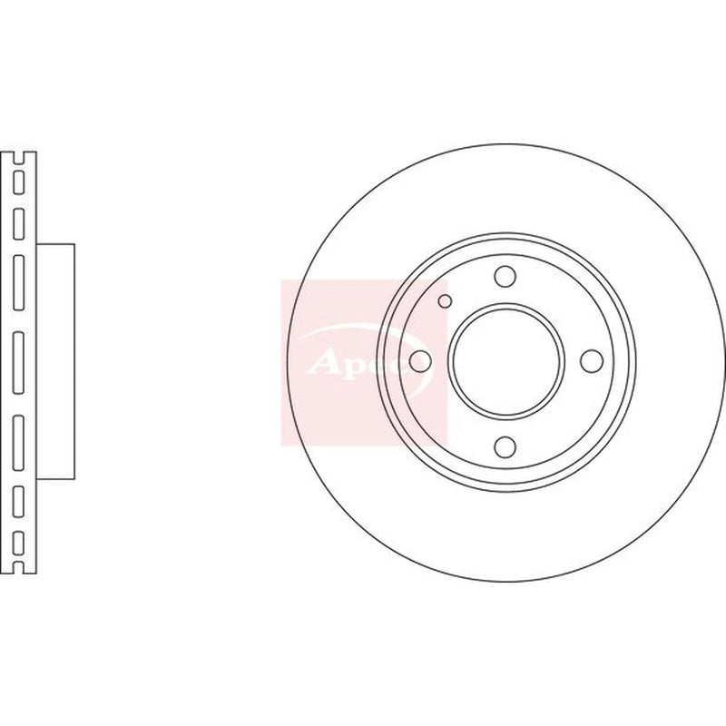 Apec 2 x Vented Front Brake Discs DSK4147