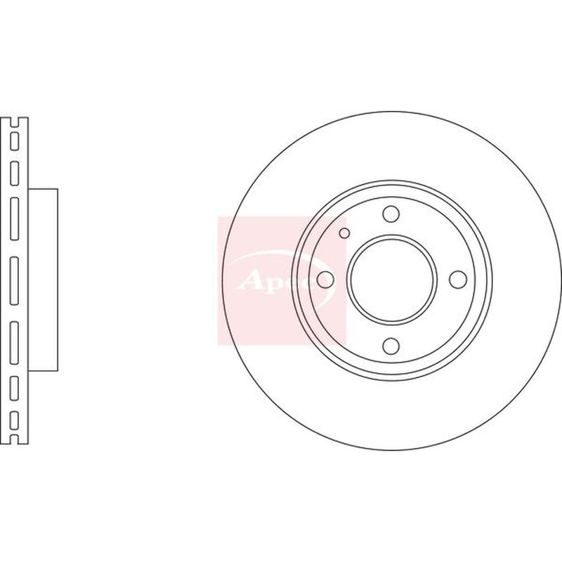 Apec 2 x Vented Front Brake Discs DSK4147