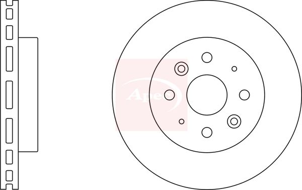 Apec 2 x Brake Disc Set Vented