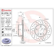 Brembo Xtra 2 x Perforated/Vented Front Brake Discs 09.9752.1X