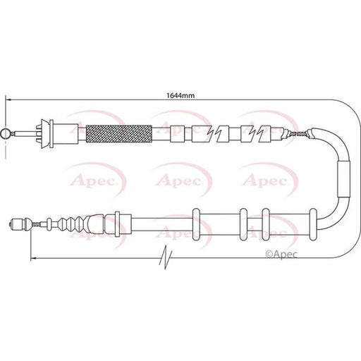 Apec Handbrake Cable Left Rear CAB1008
