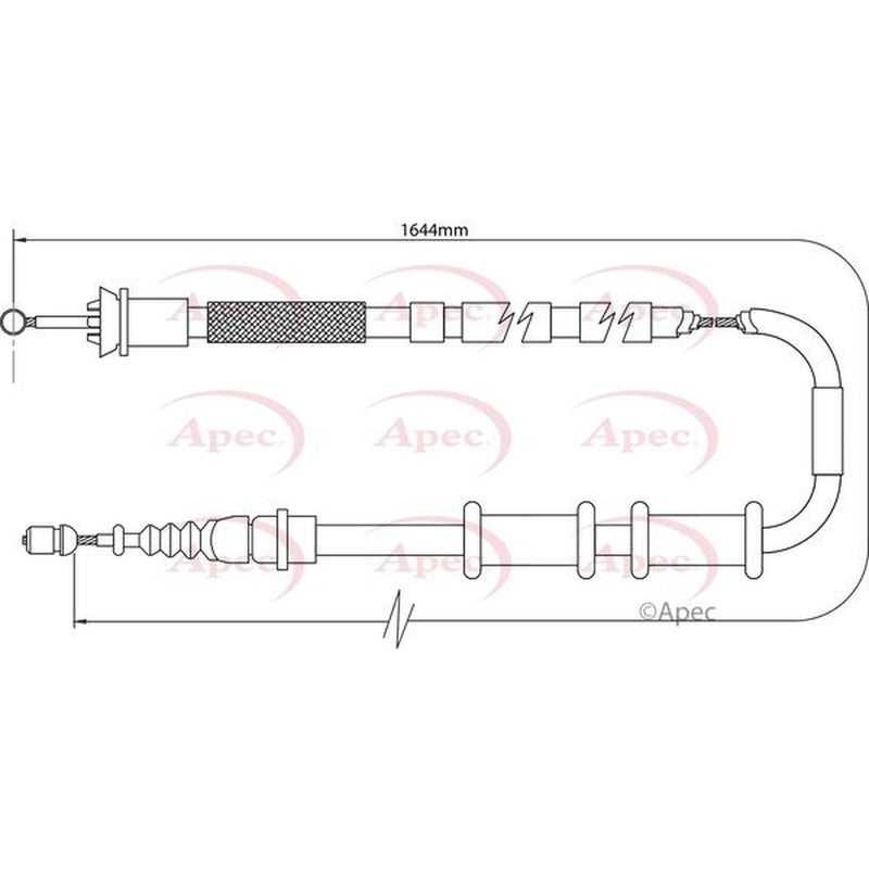 Apec Handbrake Cable Left Rear CAB1008