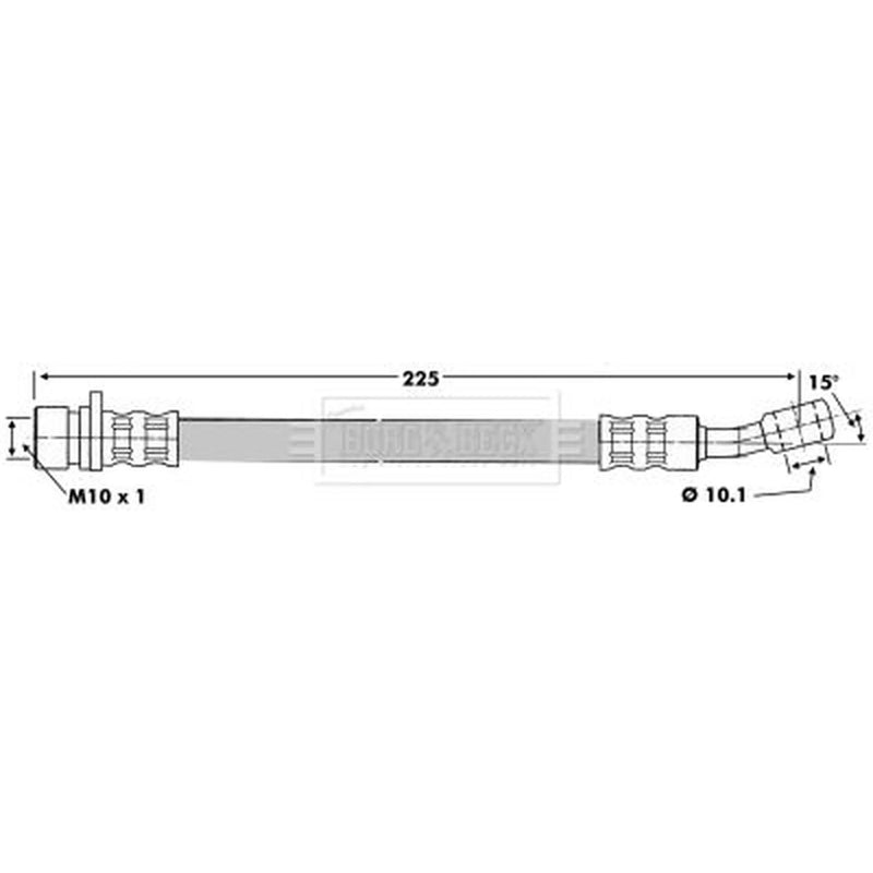 Borg & Beck Brake Hydraulic Hose Line Rear Left BBH6620