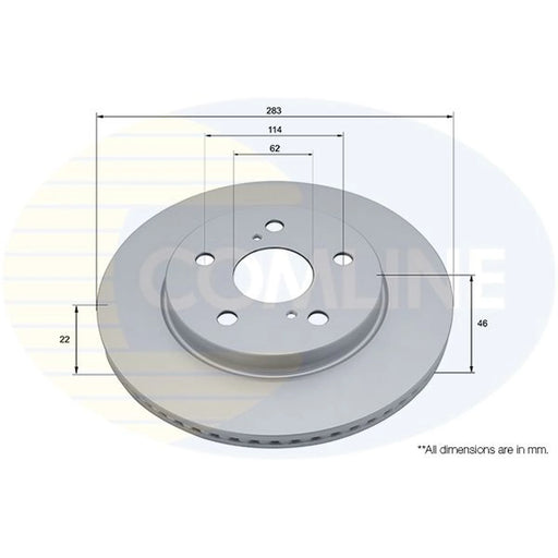 Comline 2 x Internally Vented Front Brake Discs ADC5231V