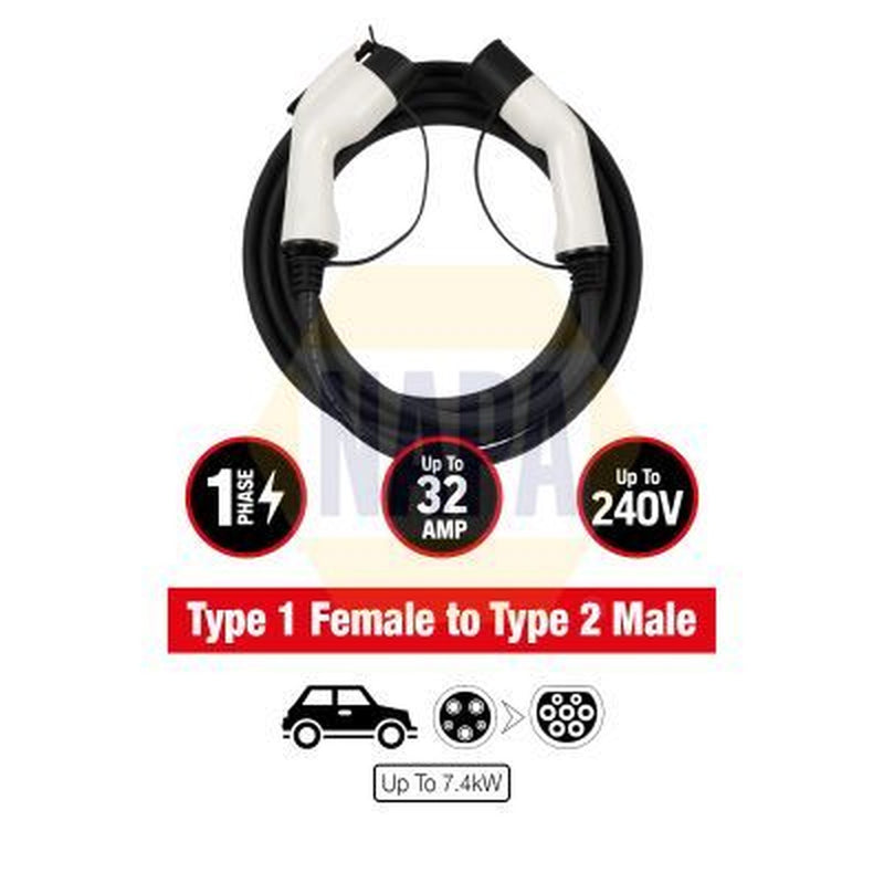 NAPA Electric Vehicle Charging Cable Male/Female NEC102