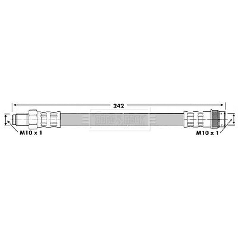 Borg & Beck Brake Hydraulic Hose Line Front Left BBH6231