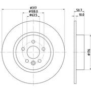 DON 2 x Solid Rear Brake Discs PCD17552