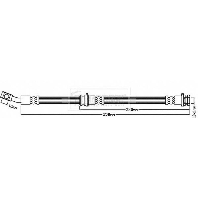 Borg & Beck Brake Hydraulic Hose Line Front Right BBH8143