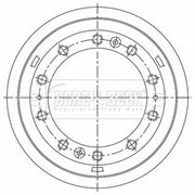 Borg & Beck Brake Drum Assembly Rear BBR32506